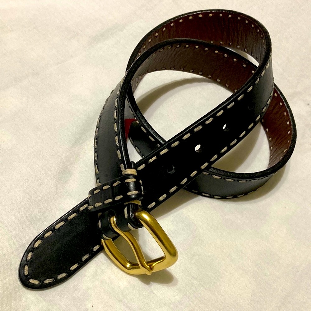 Cole Haan Leather Belt w Solid Brass Buckle
